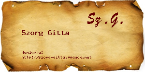 Szorg Gitta névjegykártya
